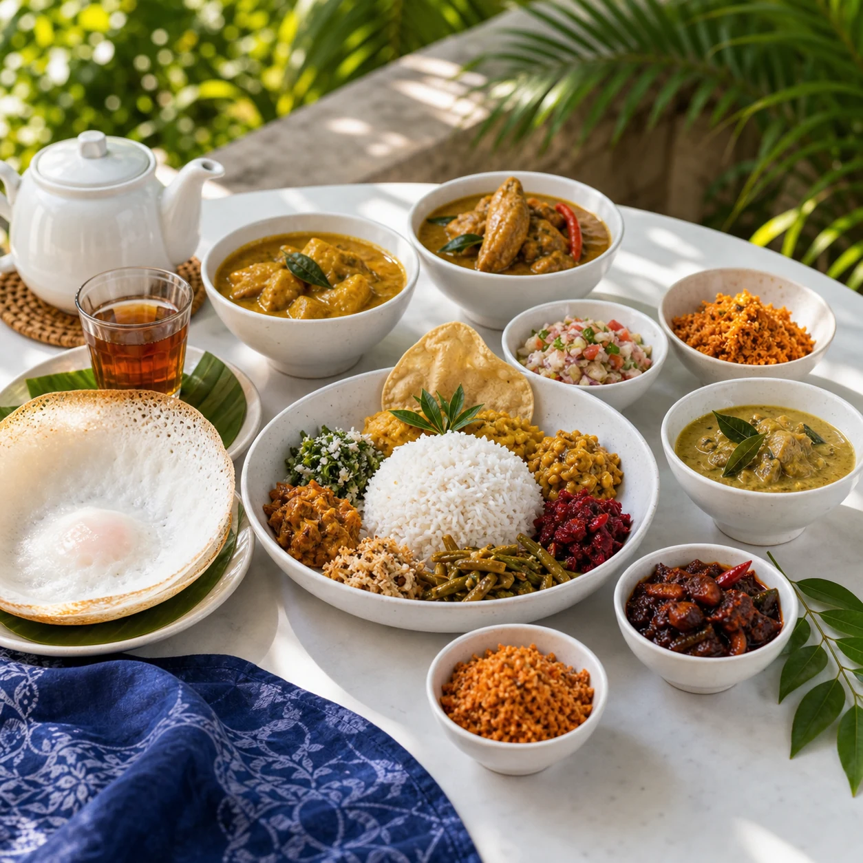 Sri Lankan food tourism scene with local dishes